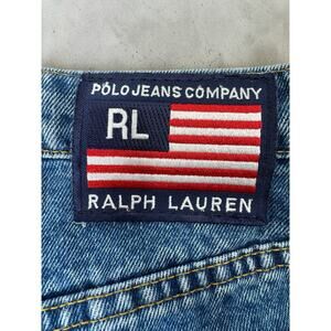 VTG Polo Jeans Ralph Lauren Womens Saturday Jean Pockets Zip Denim Blue Sz 14X31